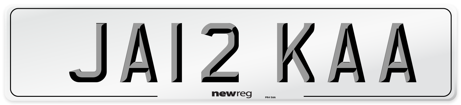 JA12 KAA Number Plate from New Reg